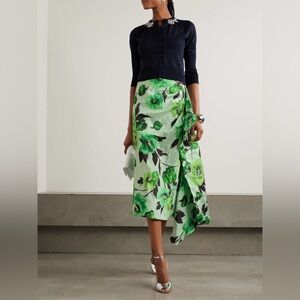 Ann Taylor 100% Silk Wrap MIDI Skirt Size 6